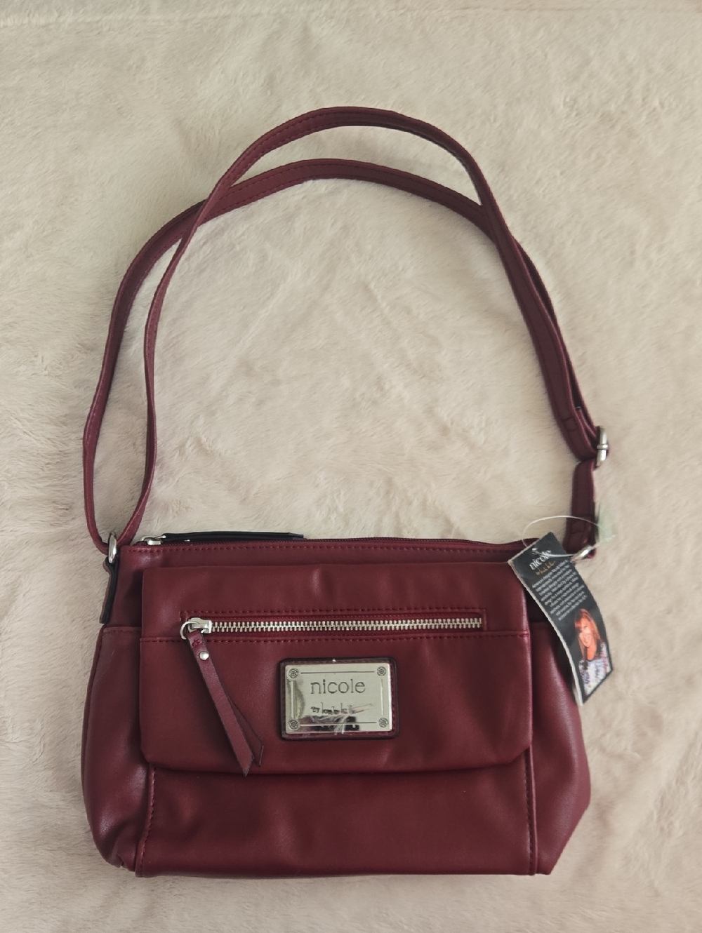 Nicole Crossbody Bag in Deep Burgundy